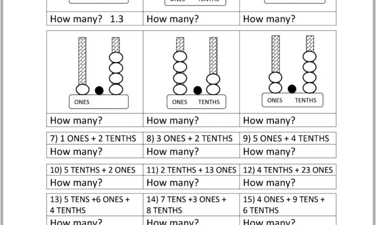 Fourth Grade Math Worksheets On Decimals