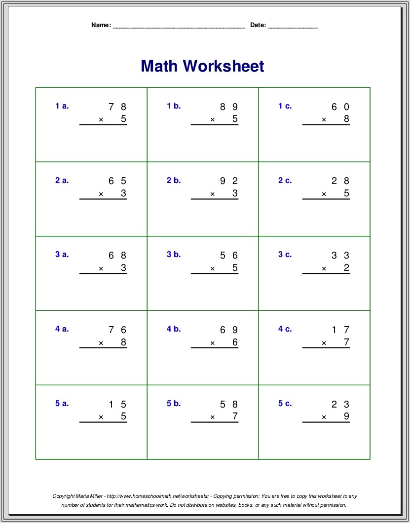 Fourth Grade Math Worksheets Pdf