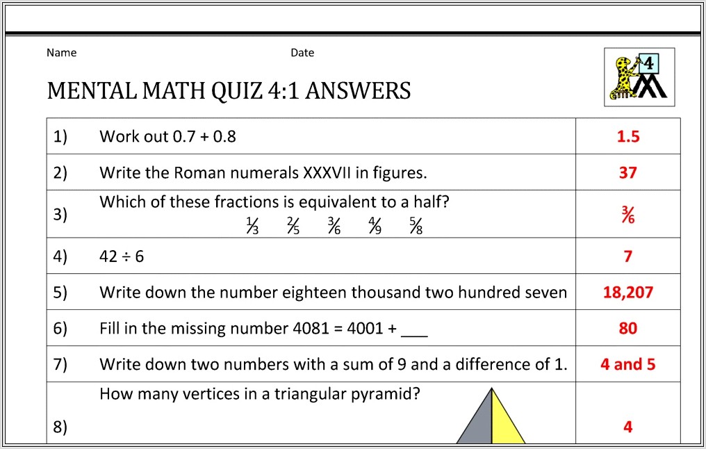 Fraction Worksheets For Grade 5 With Answers