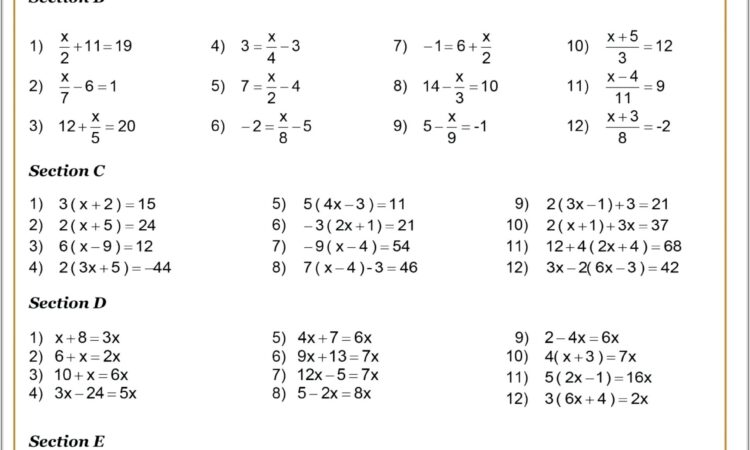 Fractions Worksheet Year 9