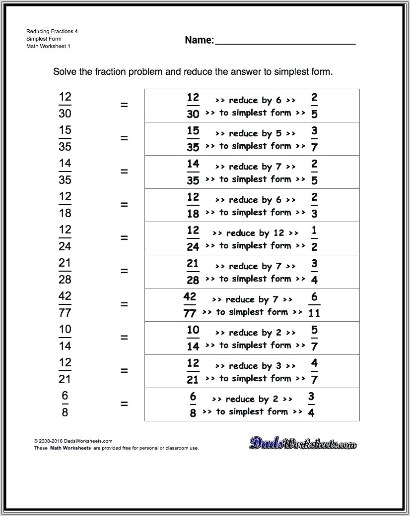 Fractions Worksheets To Do