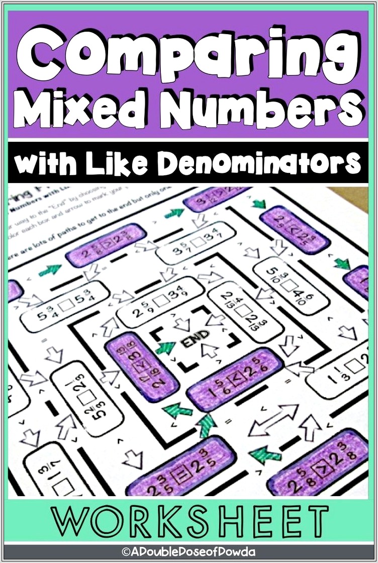 Fractions Worksheets With Mixed Numbers