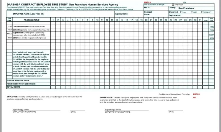 Free Excel Time Study Worksheet