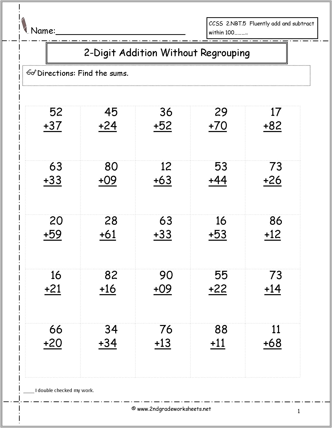 Free Math Addition Worksheets With Regrouping