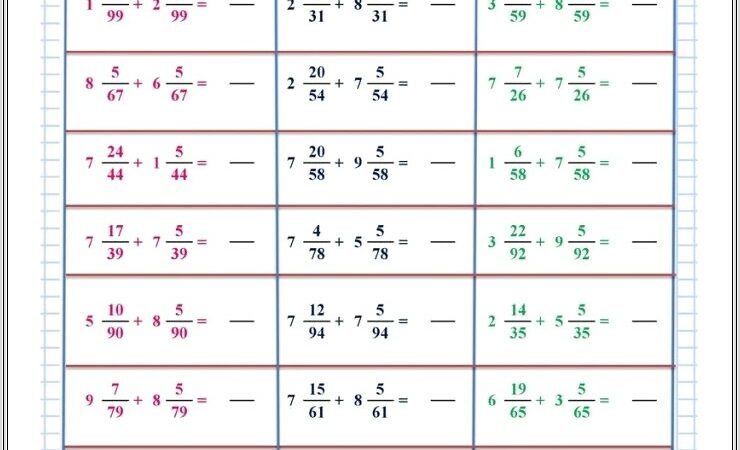 Free Math Worksheets Mixed Numbers