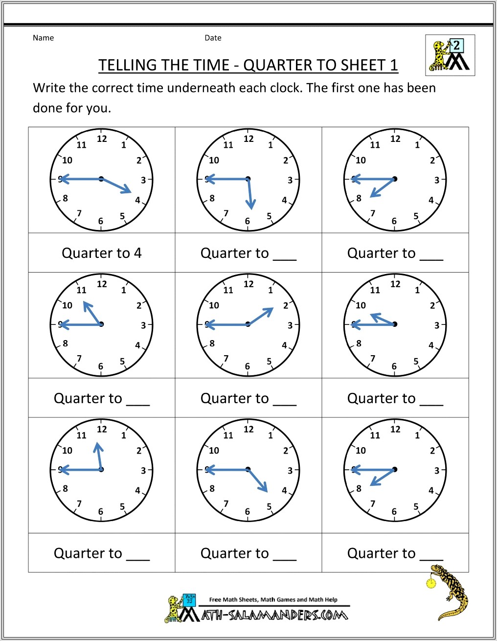 Free Math Worksheets On Time And Money