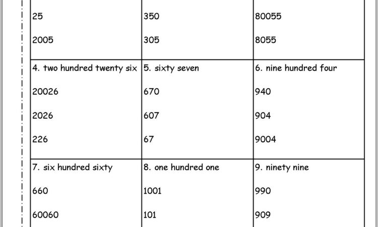 Free Math Worksheets Writing Numbers As Words