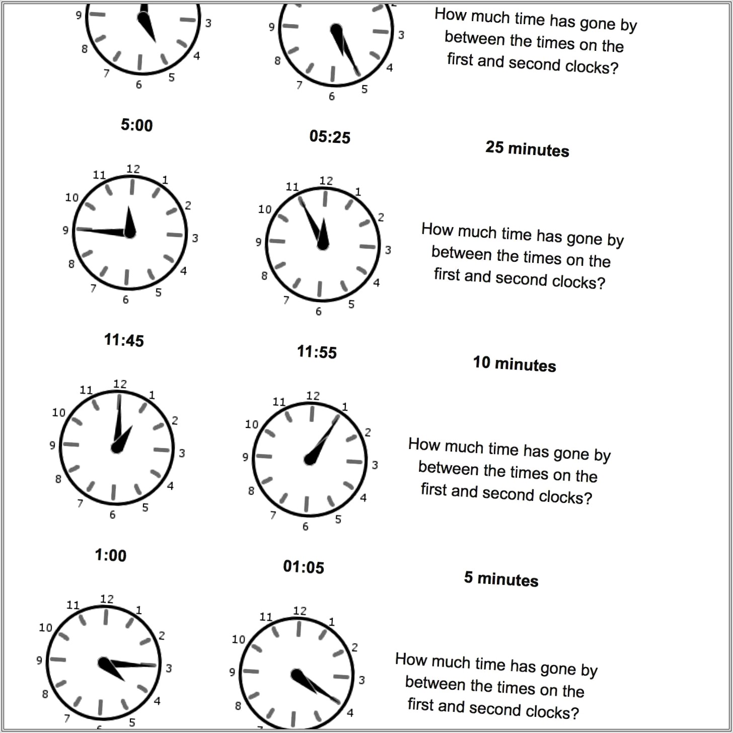 Free Printable Analog Time Worksheets
