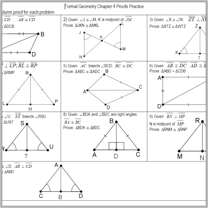 Free Printable Congruent Triangles Worksheets