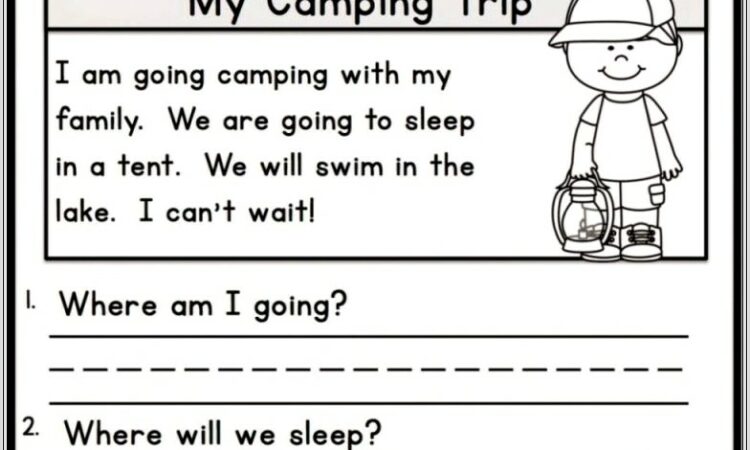 Free Printable Reading Comprehension Worksheets For Kindergarten