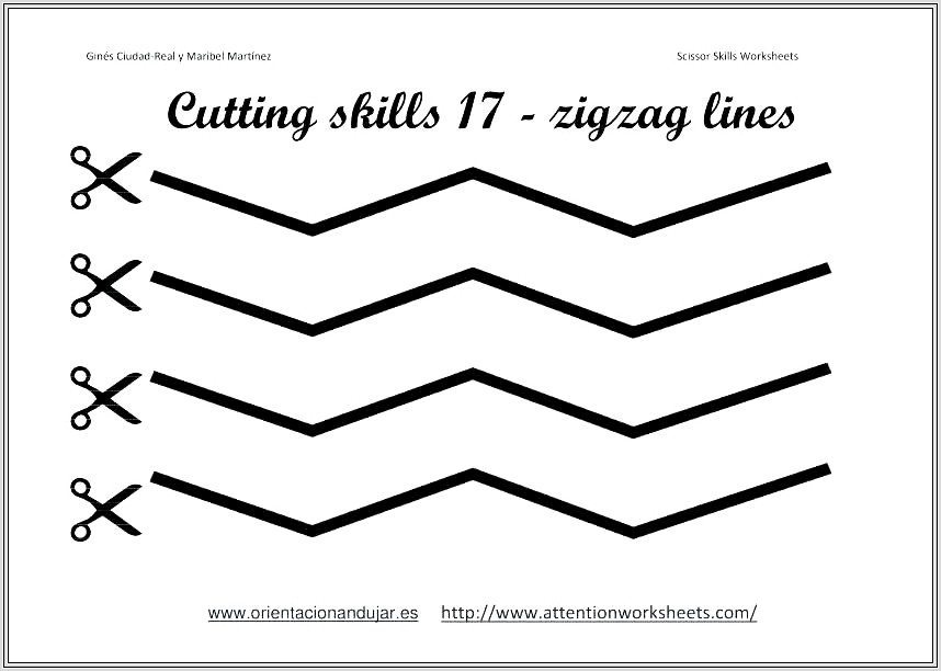 Free Printable Scissor Skills Worksheet
