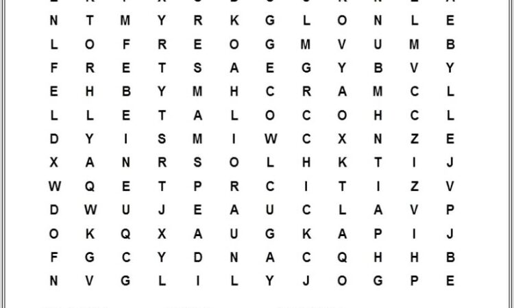 Free Printable Word Search Easter