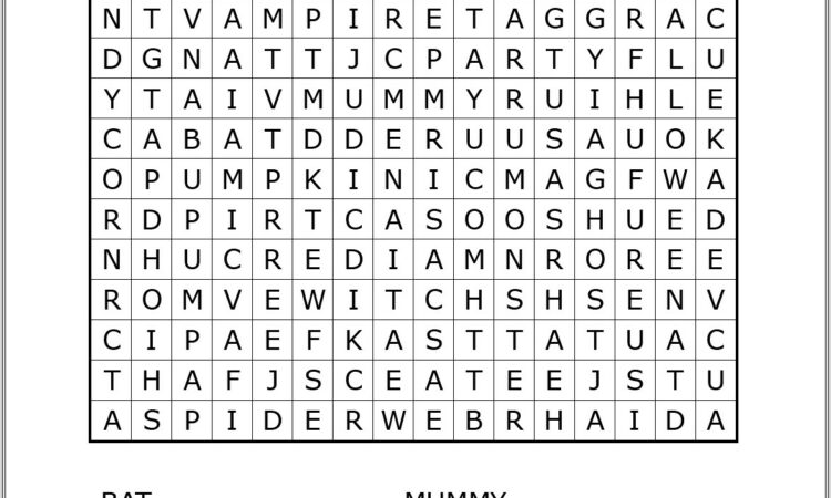 Free Printable Word Search Halloween