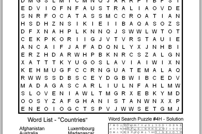 Free Printable Word Searches In French