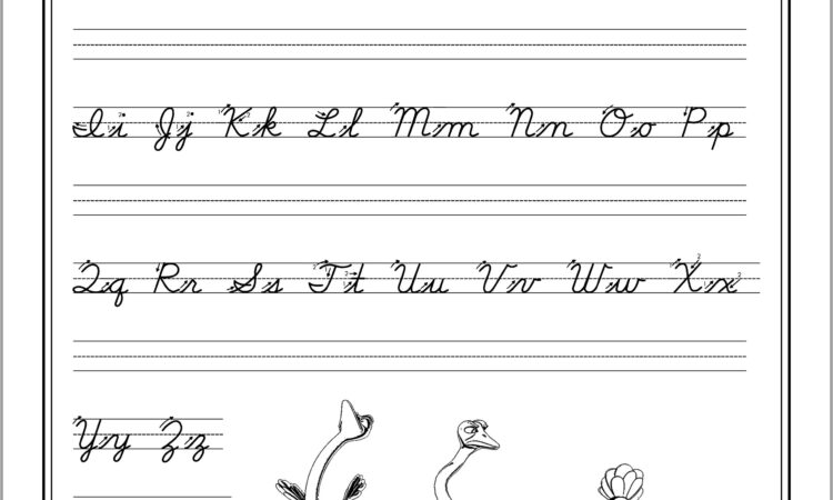 Free Printable Worksheet For Cursive Writing