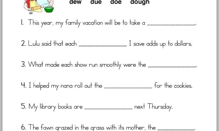 Free Printable Worksheet For Homophones