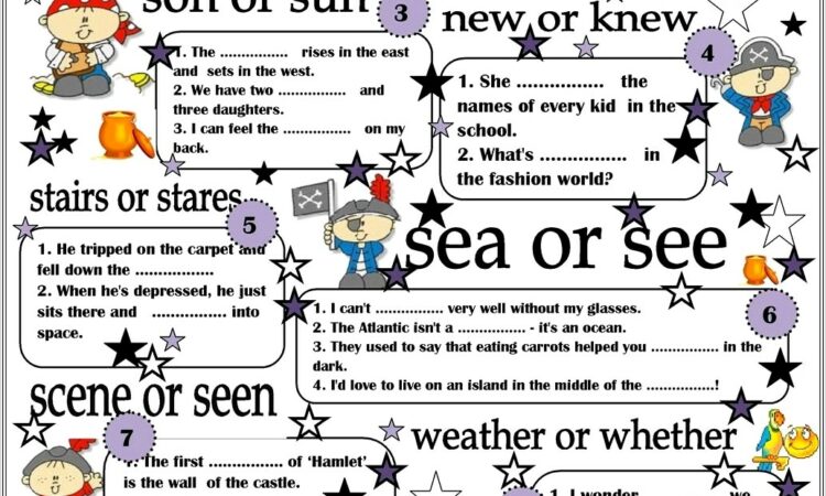 Free Printable Worksheet On Homophones