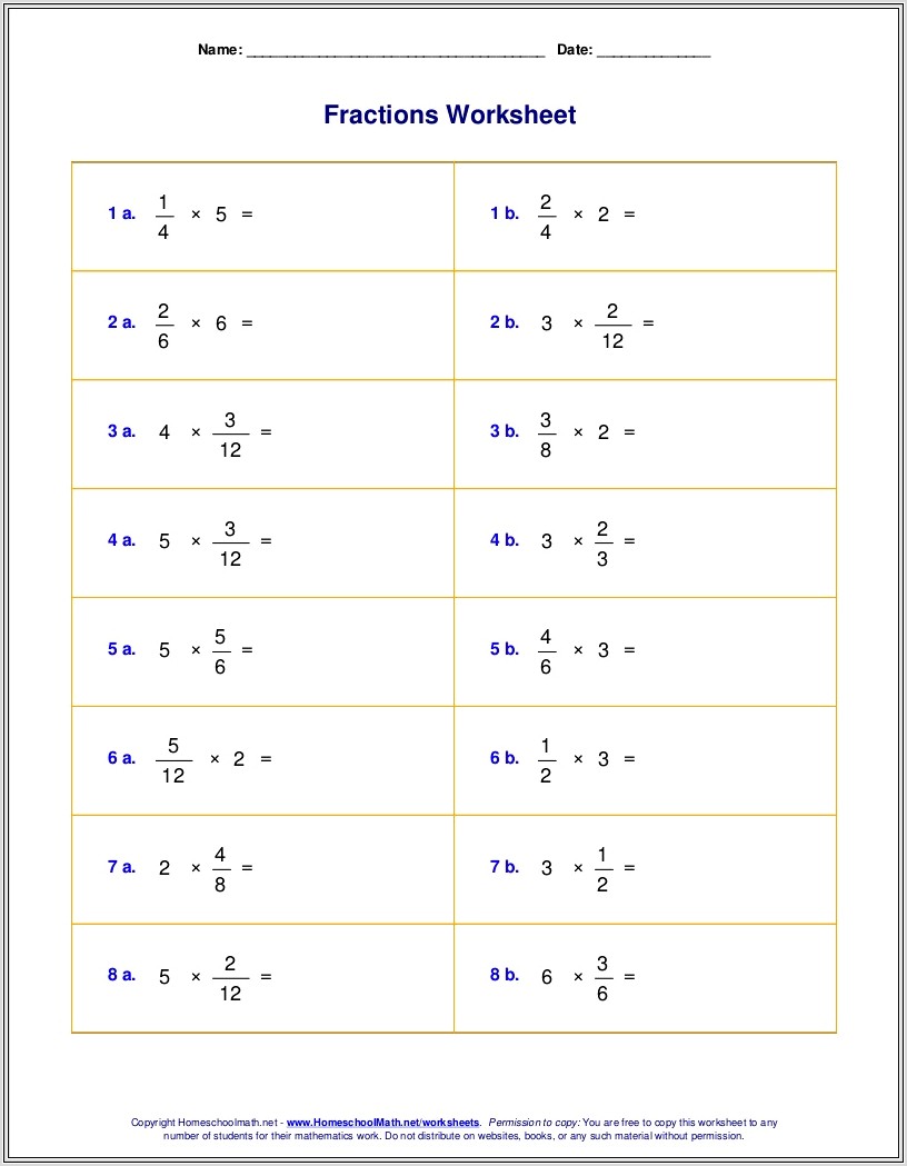 Free Whole Number Operations Worksheets