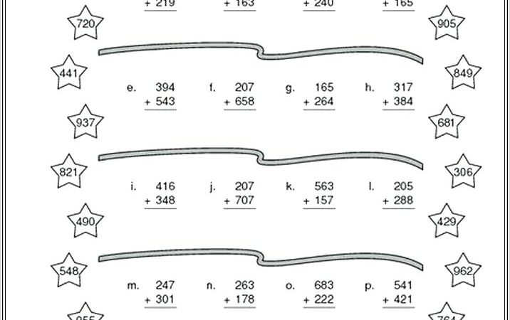 Free Worksheets Adding 3 Two Digit Numbers