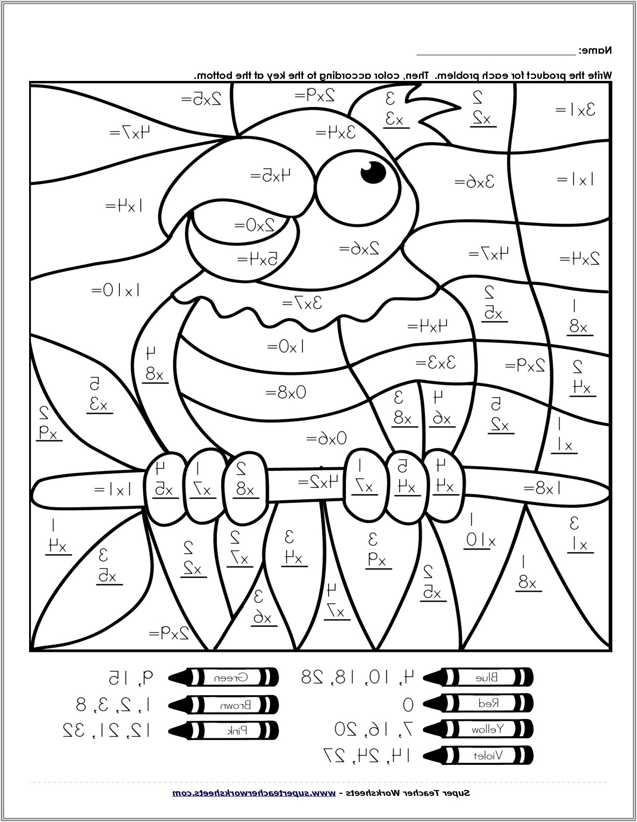 Fun Math Coloring Worksheets For 3rd Grade