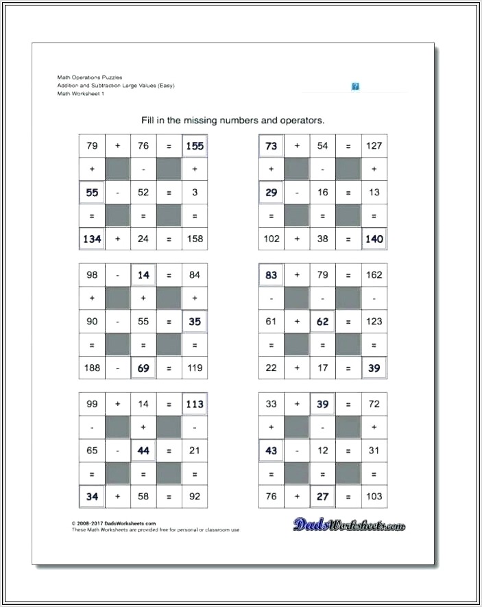 Fun Math Games Worksheets Middle School