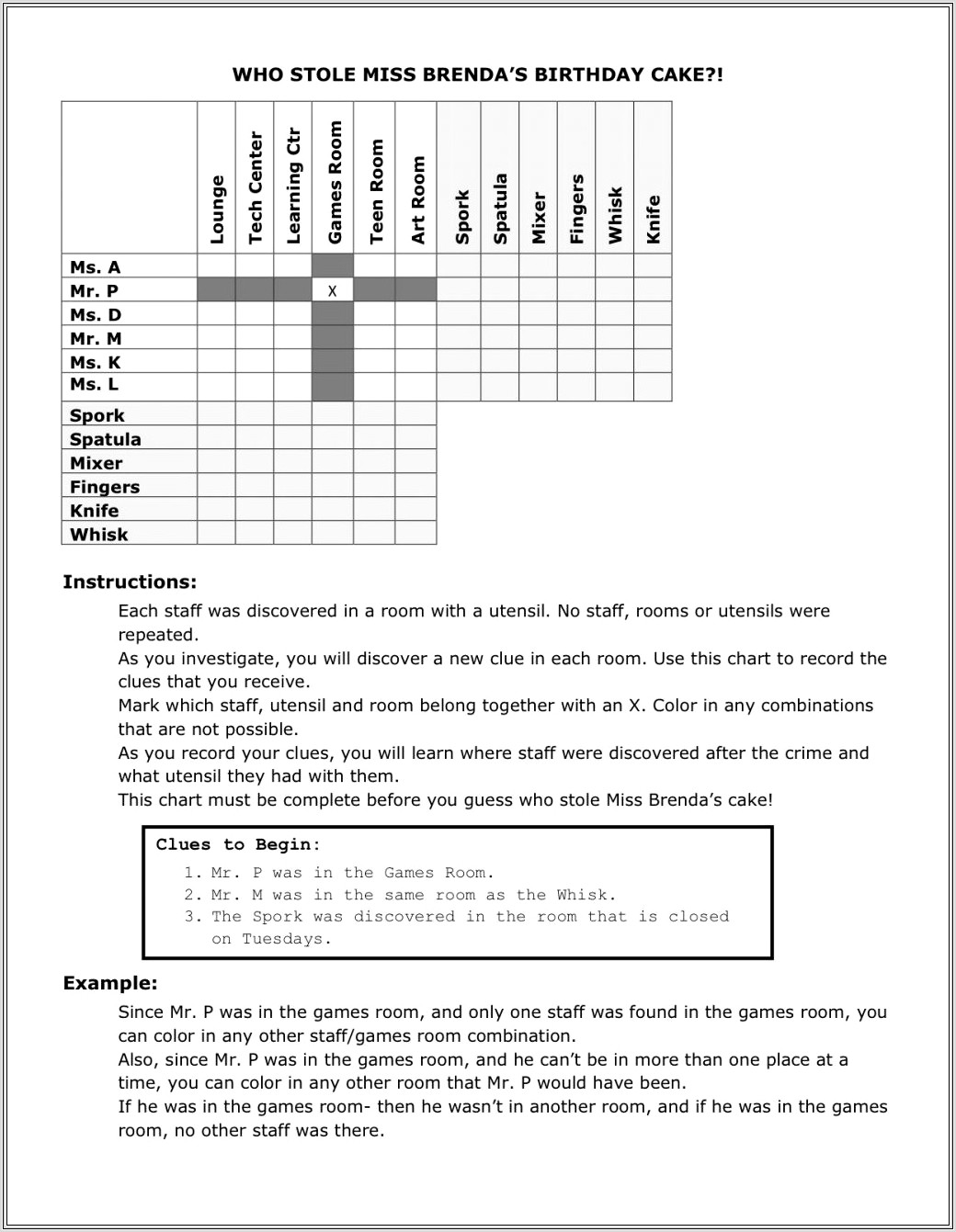 Fun Math Puzzle Worksheets For High School