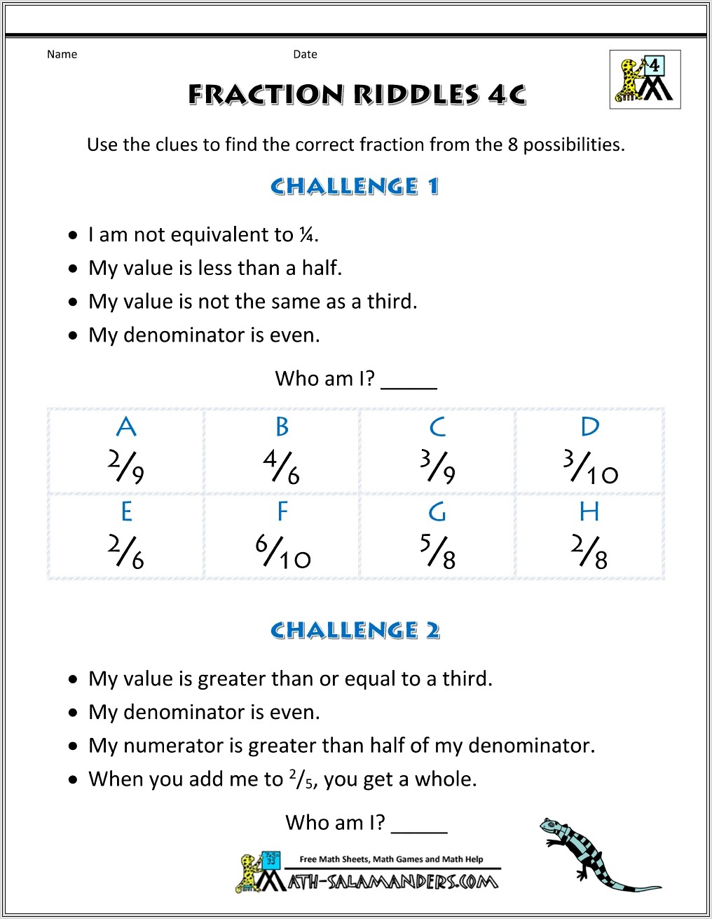 Fun Math Riddles Worksheet