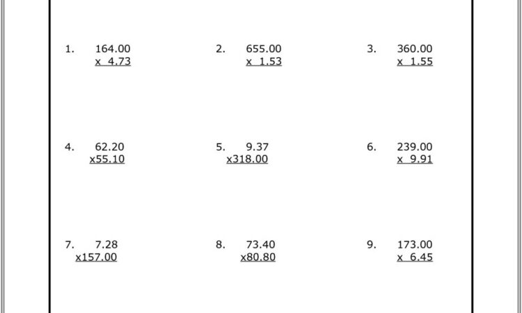 Fun Math Worksheets Decimals