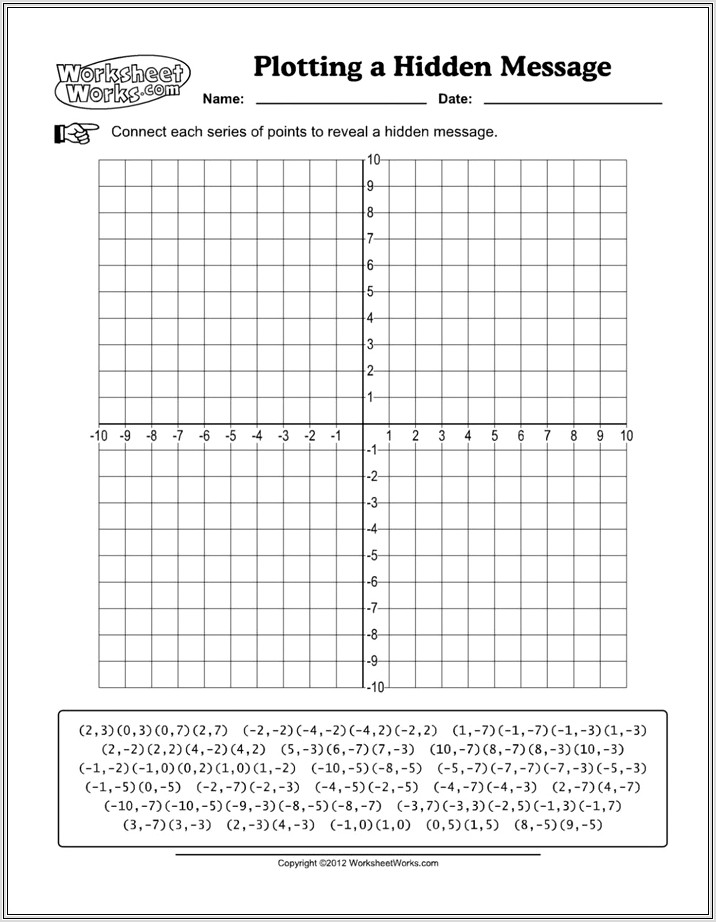 Fun Math Worksheets Plotting Points