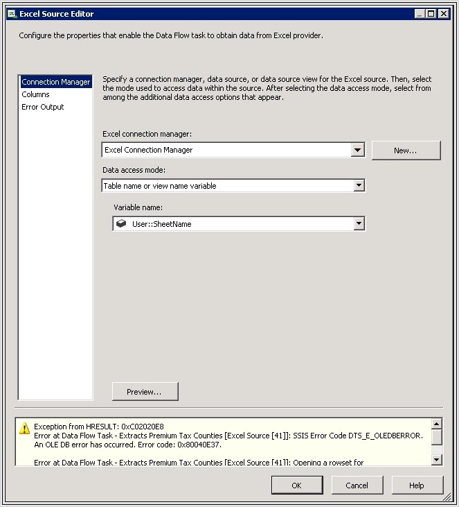 Get Sheet Name Excel Oledb C