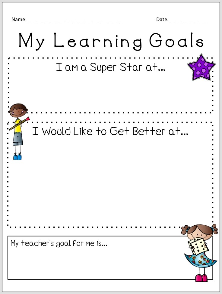 Goal Setting In School Worksheet