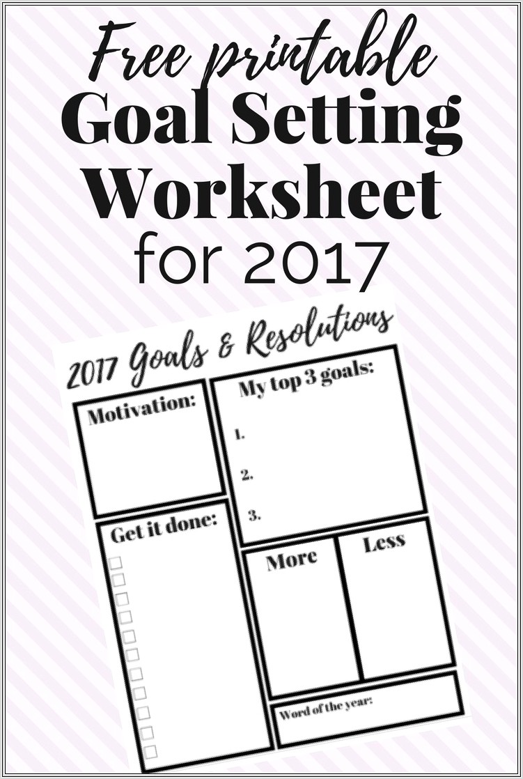 Goal Setting New Year Worksheet