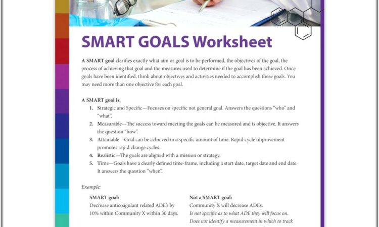 Goal Setting Worksheet Diabetes