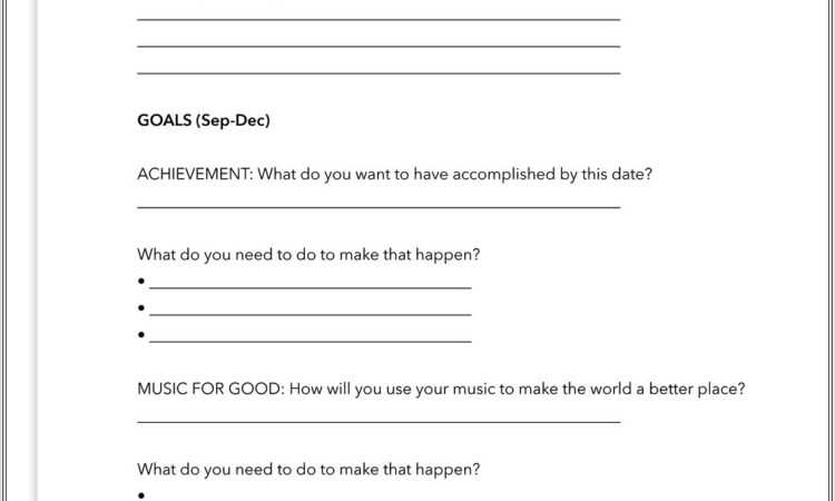 Goal Setting Worksheet For High Schoolers