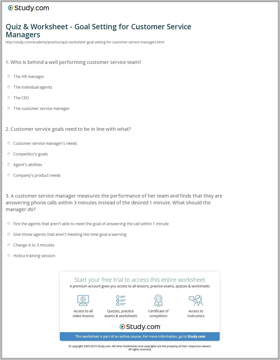 Goal Setting Worksheet For Managers