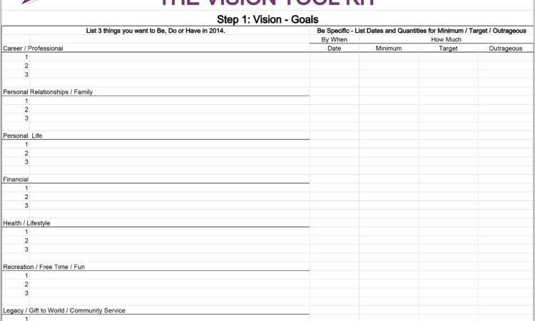 Goal Setting Worksheet For Recovery