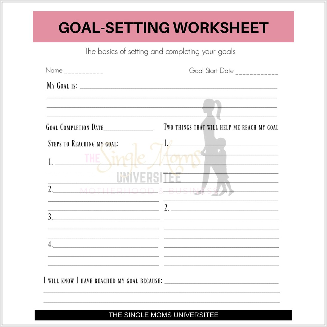 Goal Setting Worksheet For Students Pdf
