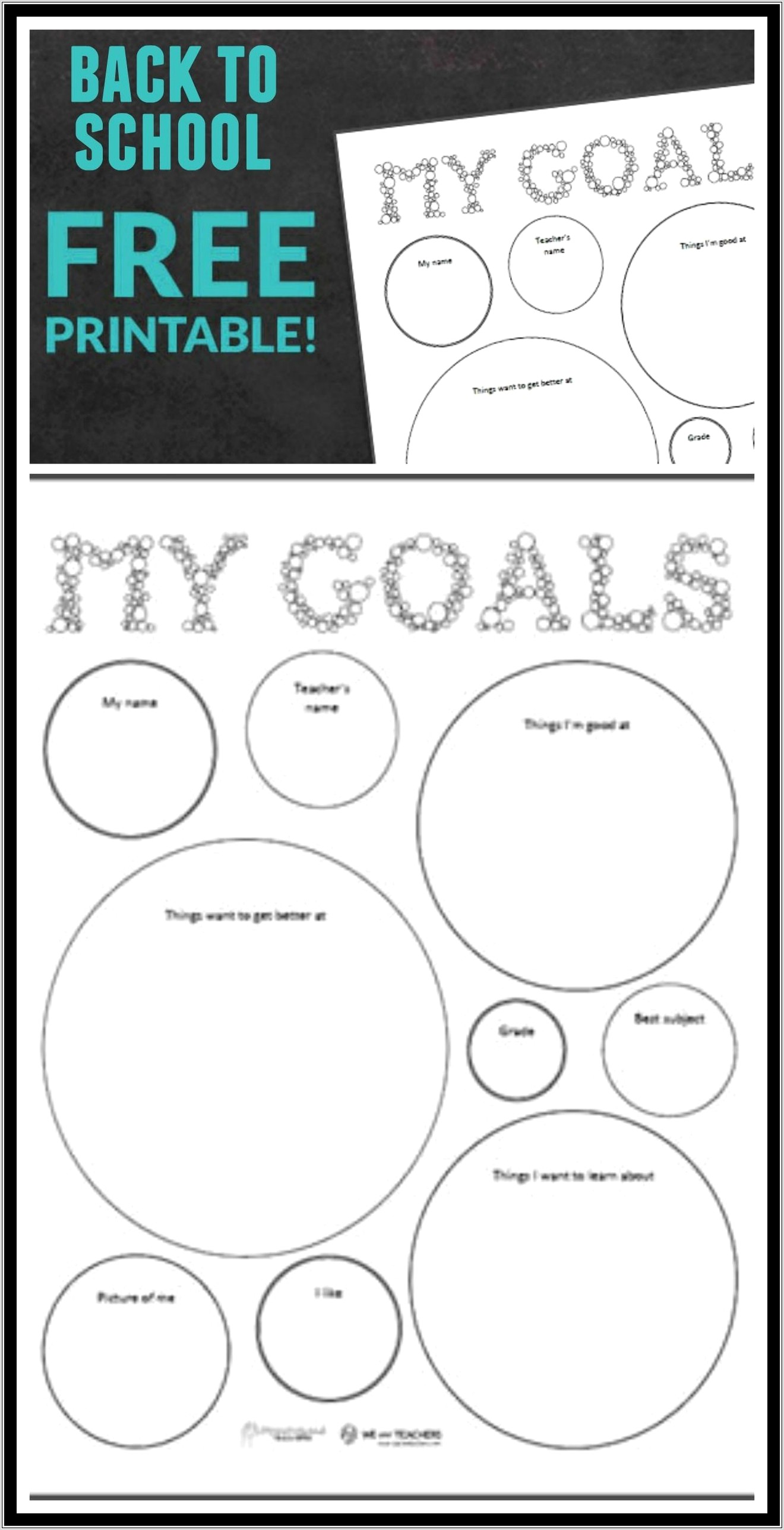 Goal Setting Worksheet For Third Graders