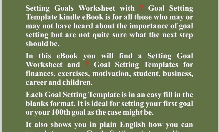 Goal Setting Worksheet Online