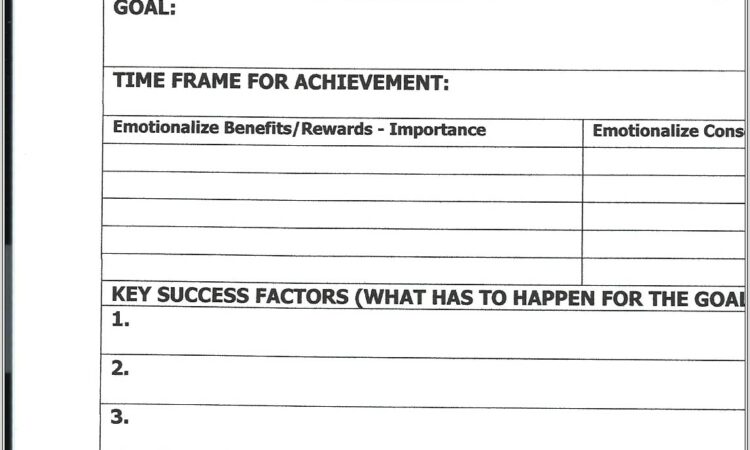 Goal Setting Worksheet Sales