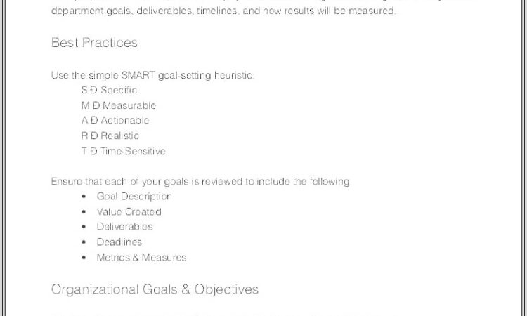 Goal Setting Worksheet Word Document