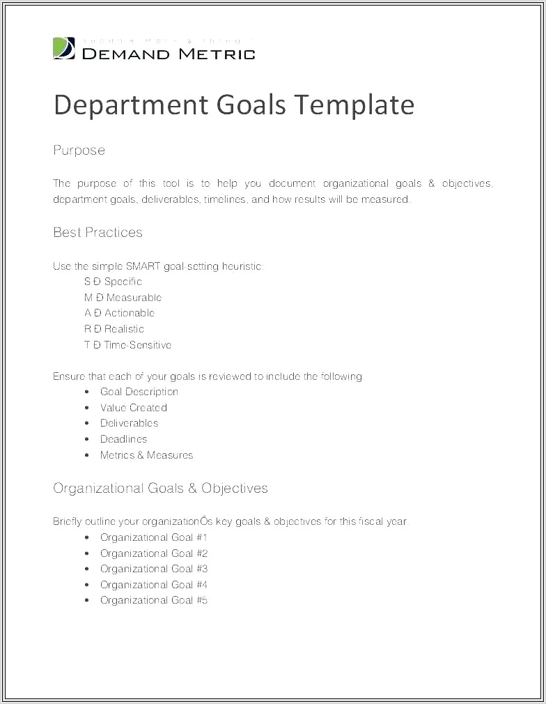 Goal Setting Worksheet Word Document