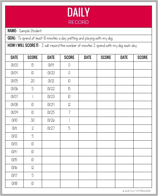 Goal Setting Worksheet Wrestling