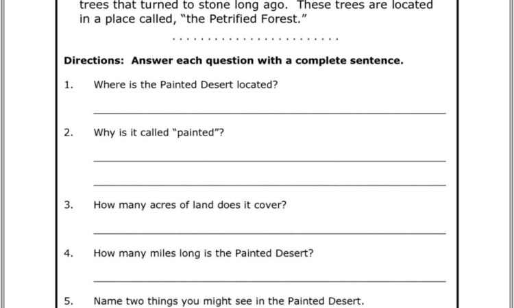 Grade 1 English Worksheet Comprehension