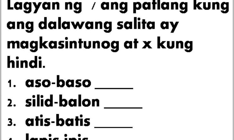 Grade 1 Reading Worksheets In Filipino