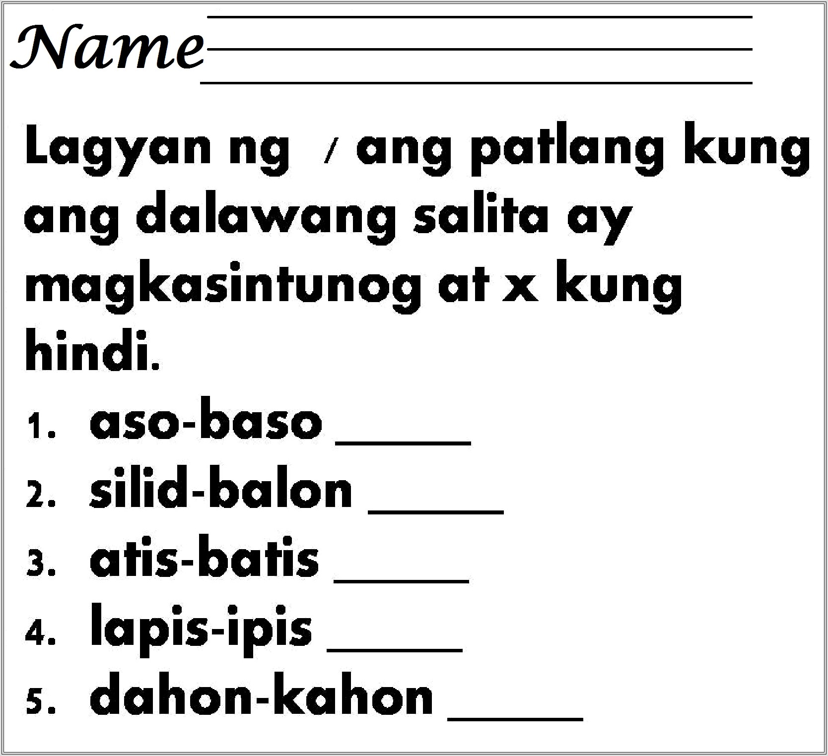 Grade 1 Reading Worksheets In Filipino