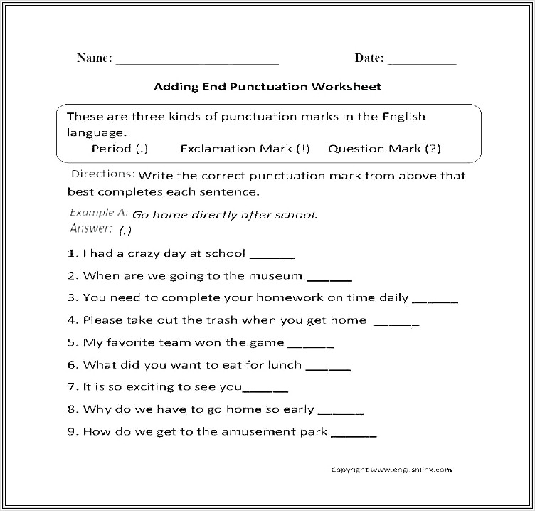 Grade 10 English Language Worksheets