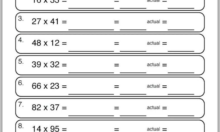 Grade 2 Math Estimation Worksheets