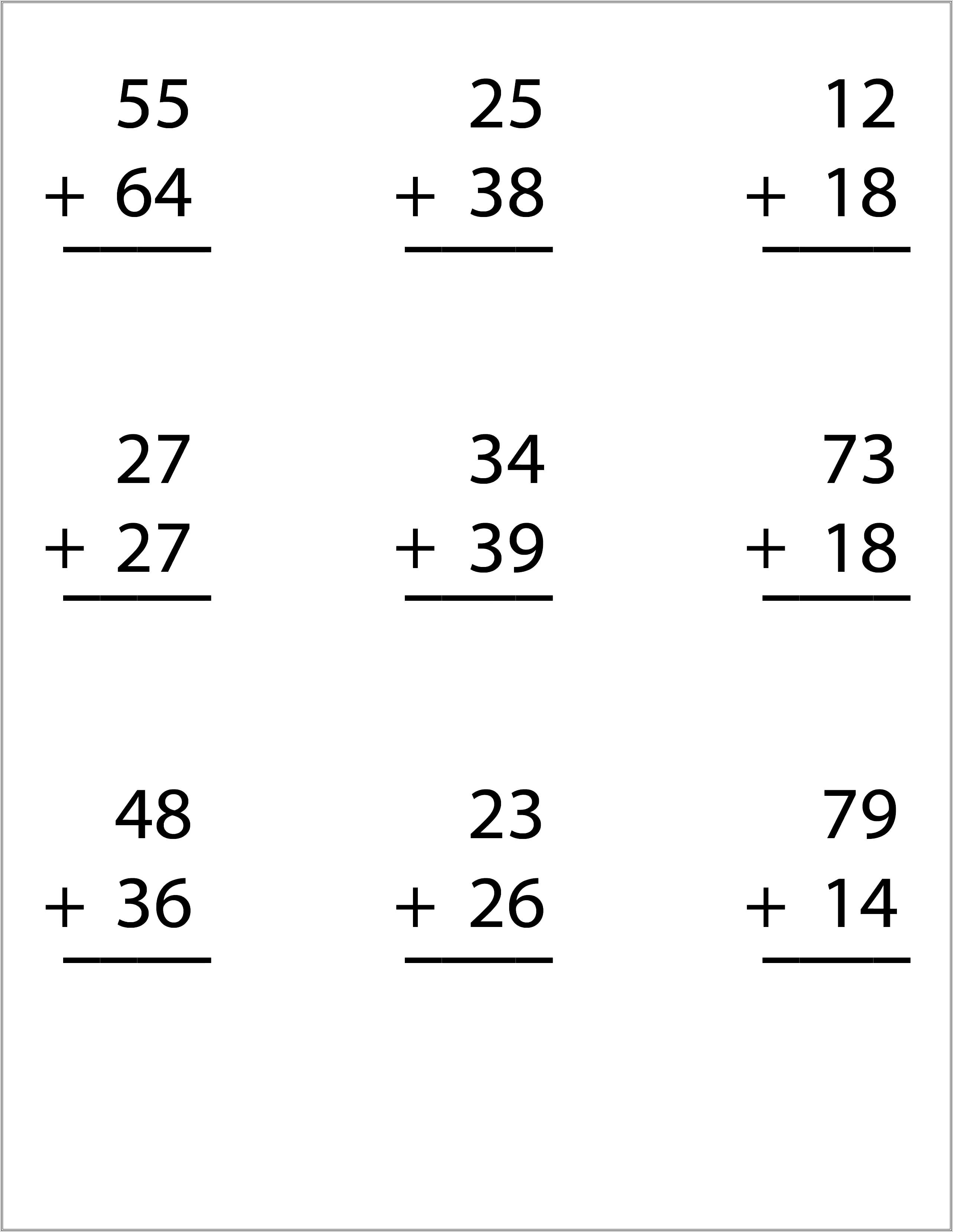 Grade 2 Math Worksheets Addition Regrouping