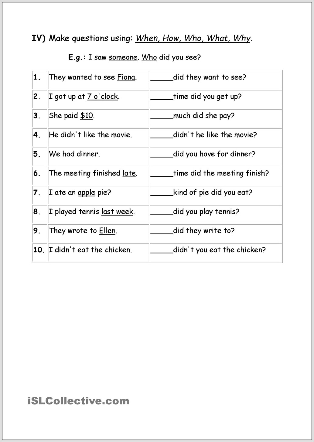 Grade 3 English Worksheets Grammar